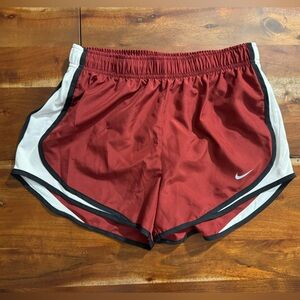Nike Women's Burgundy and White Athletic Shorts